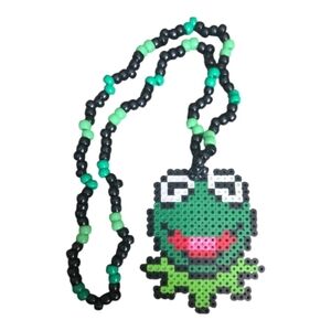 Kermit the Frog Perler Kandi Necklace